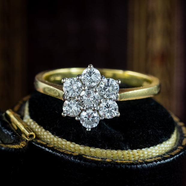 Vintage Diamond Cluster Ring 0.70ct Total