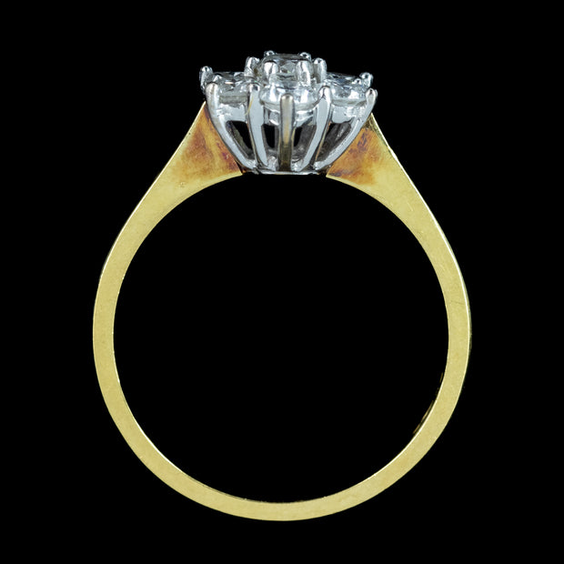 Vintage Diamond Cluster Ring 0.70ct Total