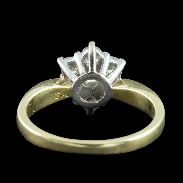 Vintage Diamond Cluster Ring 0.75ct Total Dated 2000