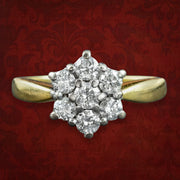 Vintage Diamond Cluster Ring 0.75ct Total Dated 2000