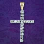 Vintage Diamond Cross Pendant 9ct Gold 0.50ct Diamond