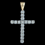 Vintage Diamond Cross Pendant 9ct Gold 0.50ct Diamond