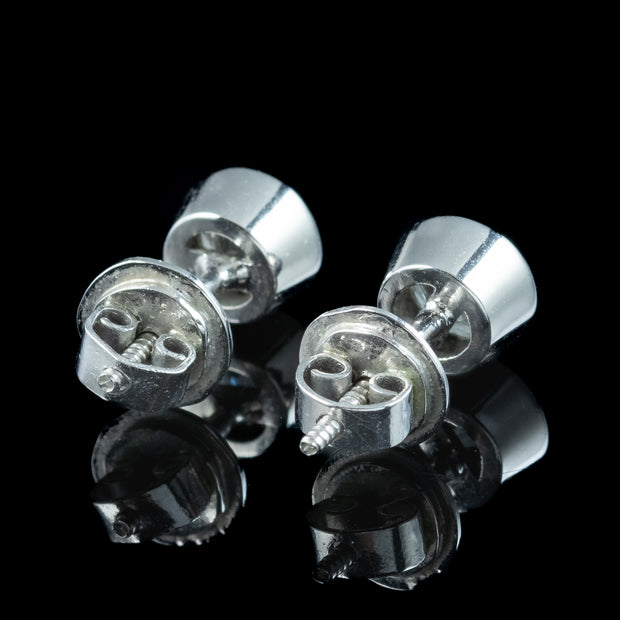 Vintage Diamond Solitaire Stud Earrings 18ct Gold 1.5ct Total