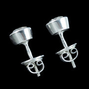Vintage Diamond Solitaire Stud Earrings 18ct Gold 1.5ct Total