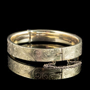 Vintage Engraved Bangle 9ct Gold Dated 1987