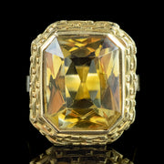 Vintage French Citrine Cocktail Ring 12ct Citrine