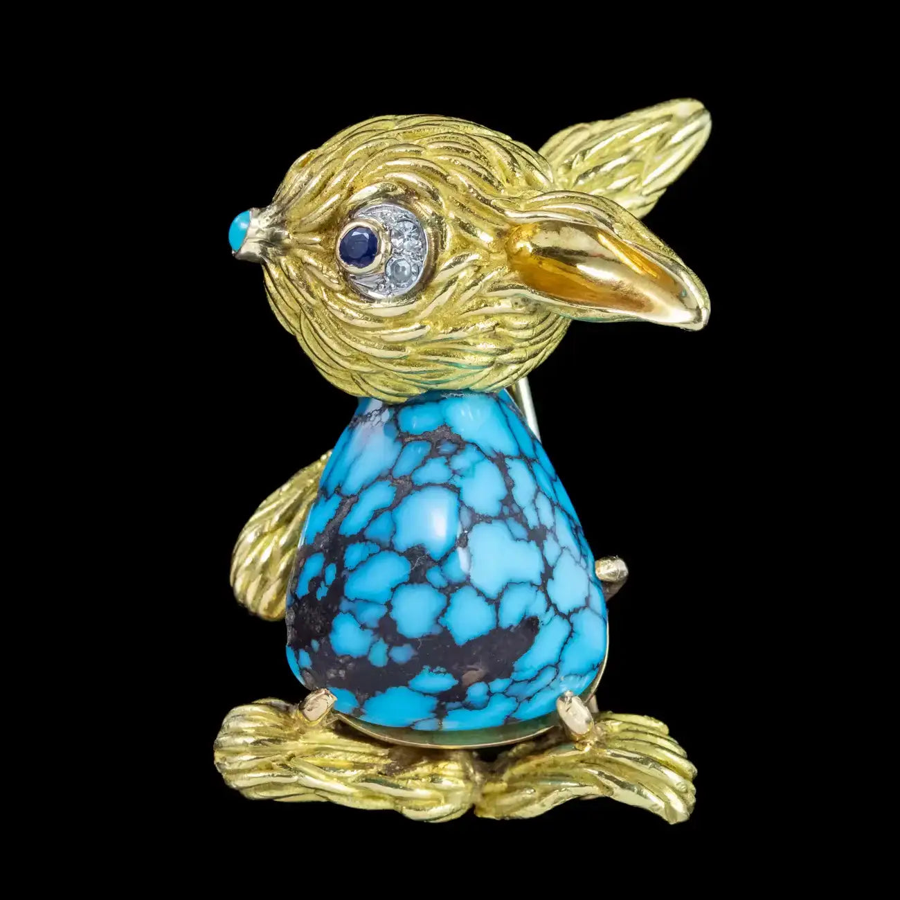 Tourquoise Rabbit Vintage Turquoise Rabbit Brooch | – Laurelle Antique Jewellery