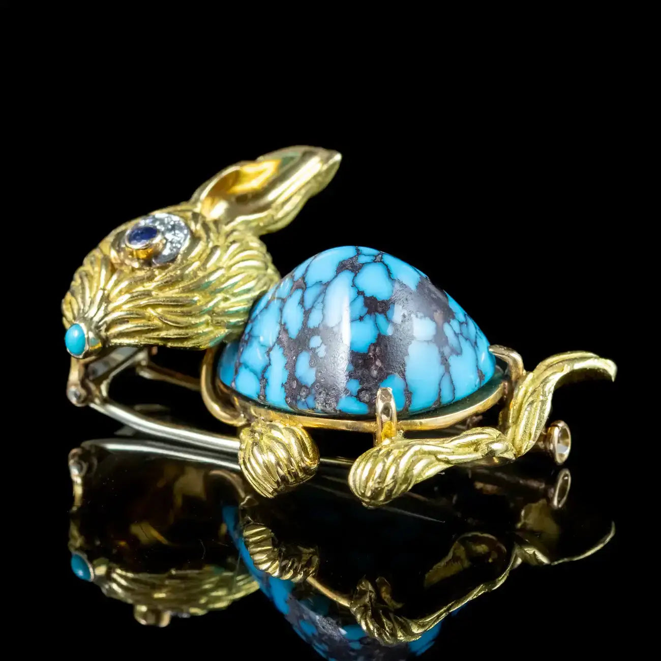 Tourquoise Rabbit Vintage Turquoise Rabbit Brooch | – Laurelle Antique Jewellery