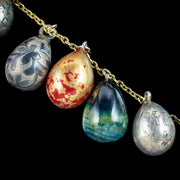 Vintage Gemstone Egg Dropper Necklace 9ct Gold