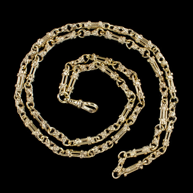 Vintage Guard Chain Sterling Silver 18ct Gold Gilt Dated 1975