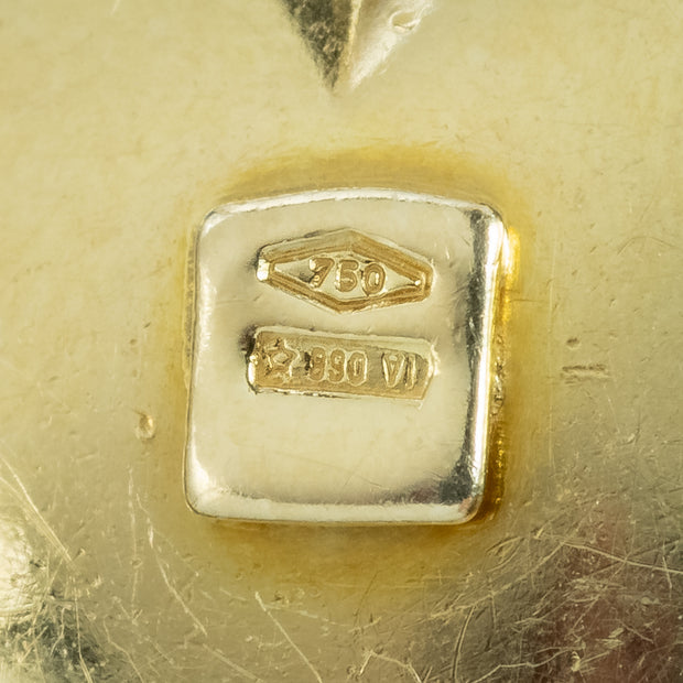 Vintage Harlequin Gemstone Heart Pendant 18ct Gold