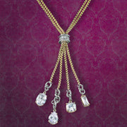 Vintage Long Crystal Tassle Chain Necklace 