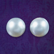 Vintage Mabe Pearl Stud Earrings 14ct Gold