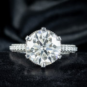 Vintage Moissanite Solitaire Ring 6ct Stone