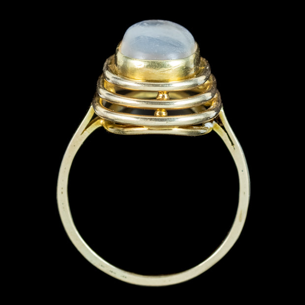 Vintage Moonstone Cocktail Ring 3ct Moonstone