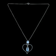 Vintage Moonstone Heart Pendant Necklace Kurt Jobst Sterling Silver