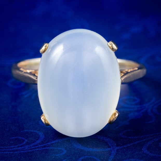 Vintage Moonstone Solitaire Ring 7.6ct Moonstone Dated 1986