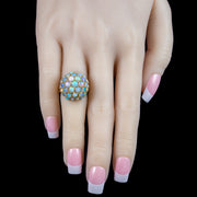 Vintage Opal Boule Cluster Ring 4ct Total Dated 1966