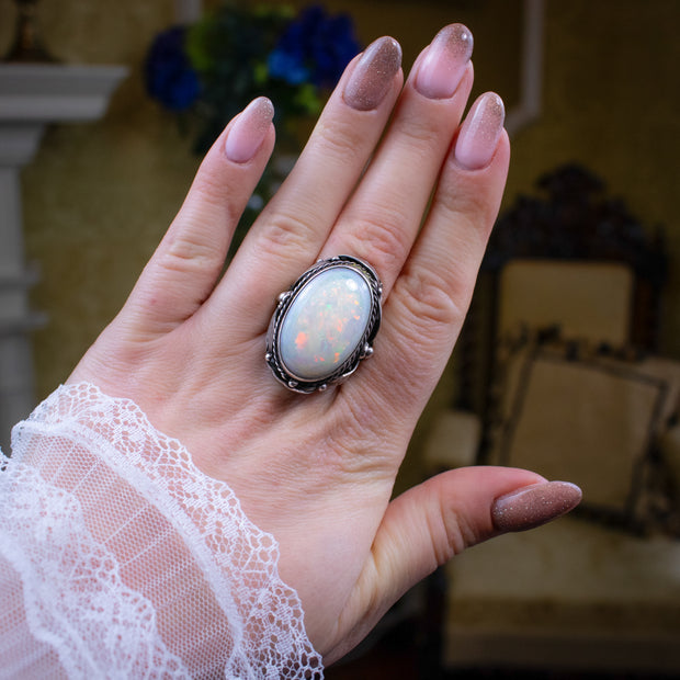 Vintage Opal Cocktail Ring 20ct Opal