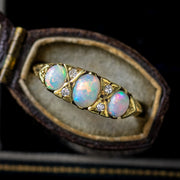 Vintage Opal Diamond Ring 0.74ct Opal Dated 1976