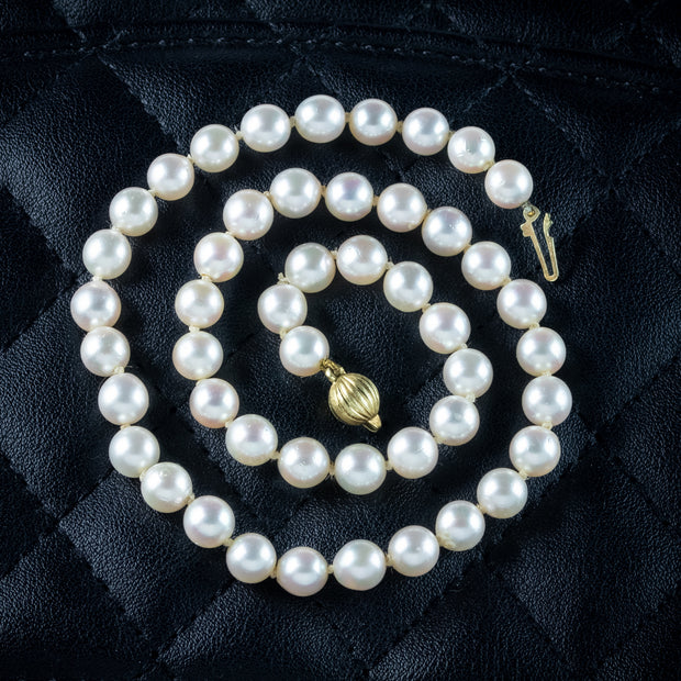 Vintage Pearl Necklace 14ct Gold Clasp 
