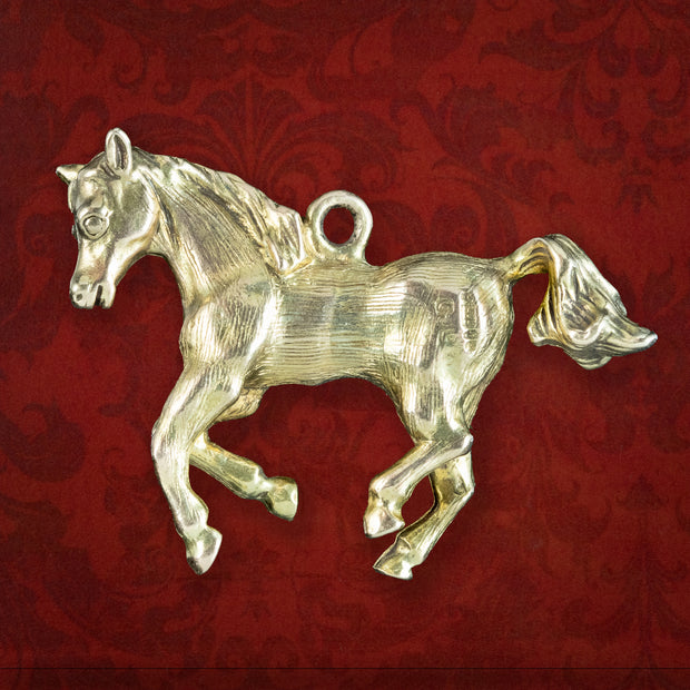 Vintage Prancing Pony Charm Pendant 9ct Gold Georg Jensen Dated 1963