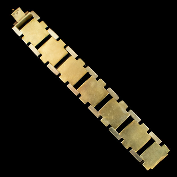 Vintage Retro Tank Bracelet 18ct Gold