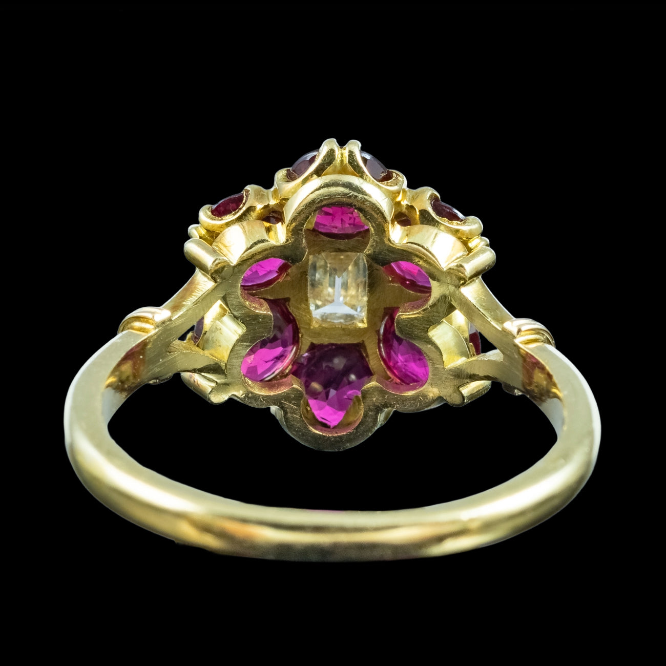 Vintage Ruby Diamond Cluster Ring – Laurelle Antique Jewellery