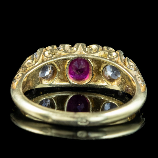 Vintage Ruby Diamond Ring 0.65ct Ruby Dated 1978 