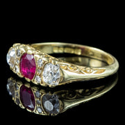 Vintage Ruby Diamond Ring 0.65ct Ruby Dated 1978 