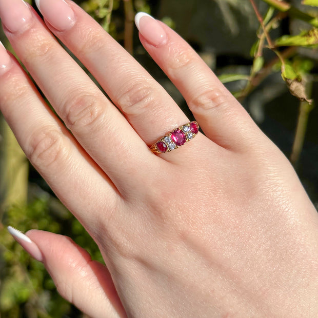 Vintage Ruby Diamond Ring 1ct Of Ruby Dated 1972