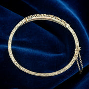 Vintage Sapphire Diamond Bangle 9ct Gold 3ct Of Sapphire Dated 1989