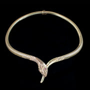 Vintage Snake Collar Necklace Ruby Eyes 9ct Gold Dated 1985