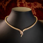 Vintage Snake Collar Necklace Ruby Eyes 9ct Gold Dated 1985