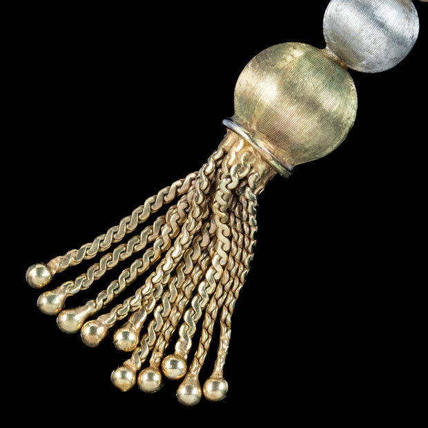 Vintage Tassel Drop Earrings Two Tone 9ct Gold Dated 1983