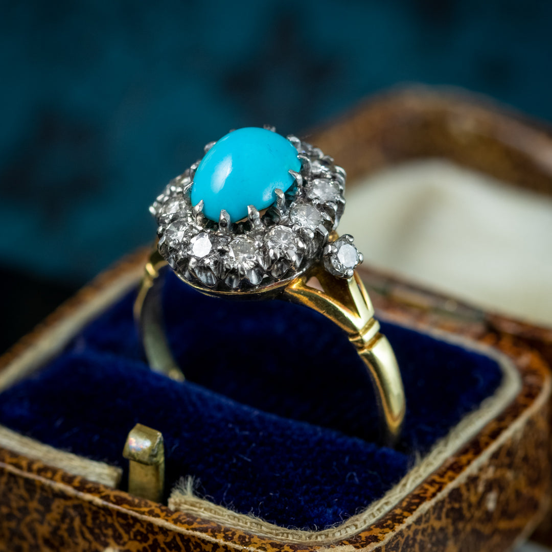 Vintage Turquoise cluster ring purchases