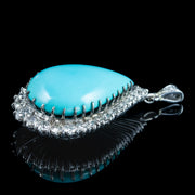 Vintage Turquoise Diamond Teardrop Pendant Turquoise 25ct