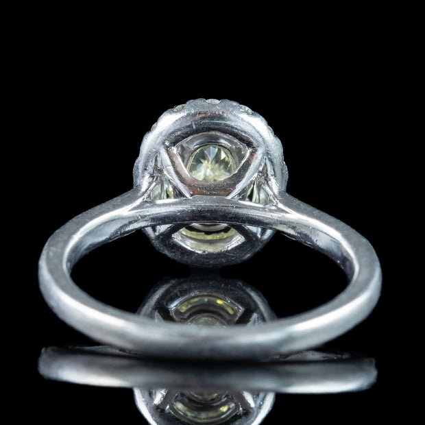 Vintage Yellow Fancy Diamond Cluster Ring 1.3ct Total With Cert