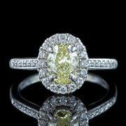 Vintage Yellow Fancy Diamond Cluster Ring 1.3ct Total With Cert