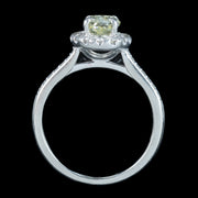 Vintage Yellow Fancy Diamond Cluster Ring 1.3ct Total With Cert