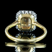 Vintage Yellow Topaz Diamond Cluster Ring 1.85ct Topaz Dated 1963