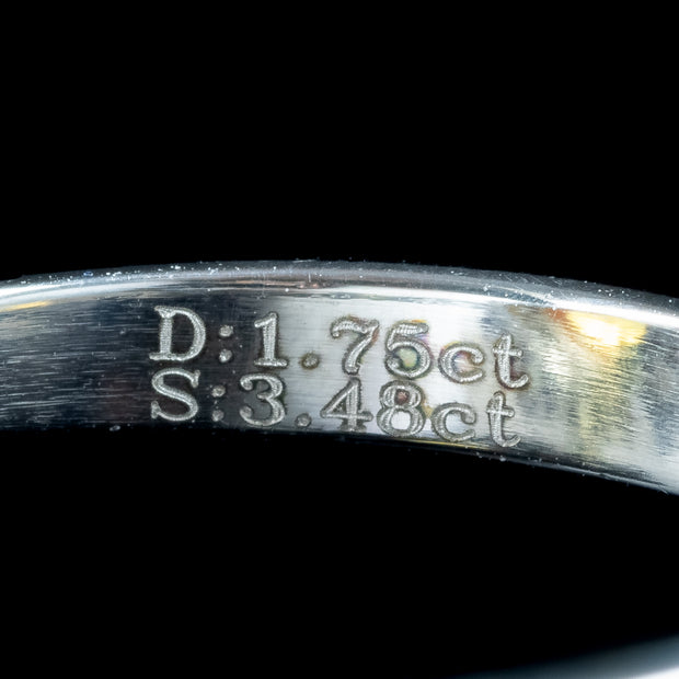 Edwardian Style Sapphire Diamond Cluster Ring 3.48ct Yellow Sapphire