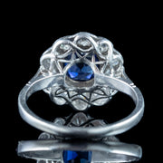 Antique Edwardian Sapphire Diamond Daisy Cluster Ring 1.25ct Sapphire