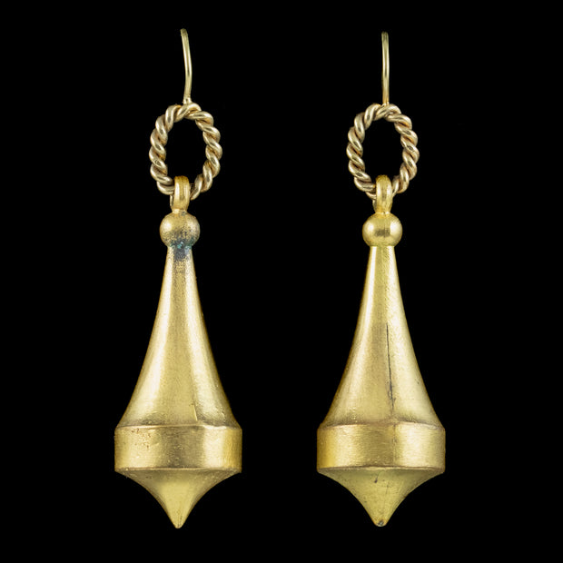 Antique Victorian Gold Gilt Drop Earrings