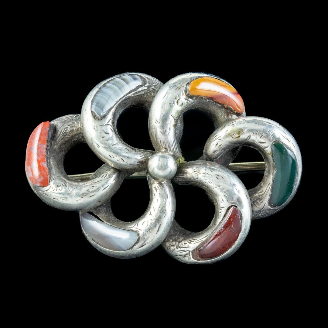 Antique Victorian Scottish Silver Agate Brooch – Laurelle Antique Jewellery