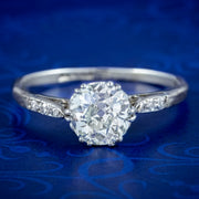 Art Deco Diamond Solitaire Ring 1.2ct Old Cut Diamond