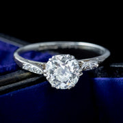 Art Deco Diamond Solitaire Ring Platinum 18Ct Gold Circa 1920