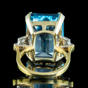 Art Deco Style Blue Topaz Cocktail Ring 25ct Topaz