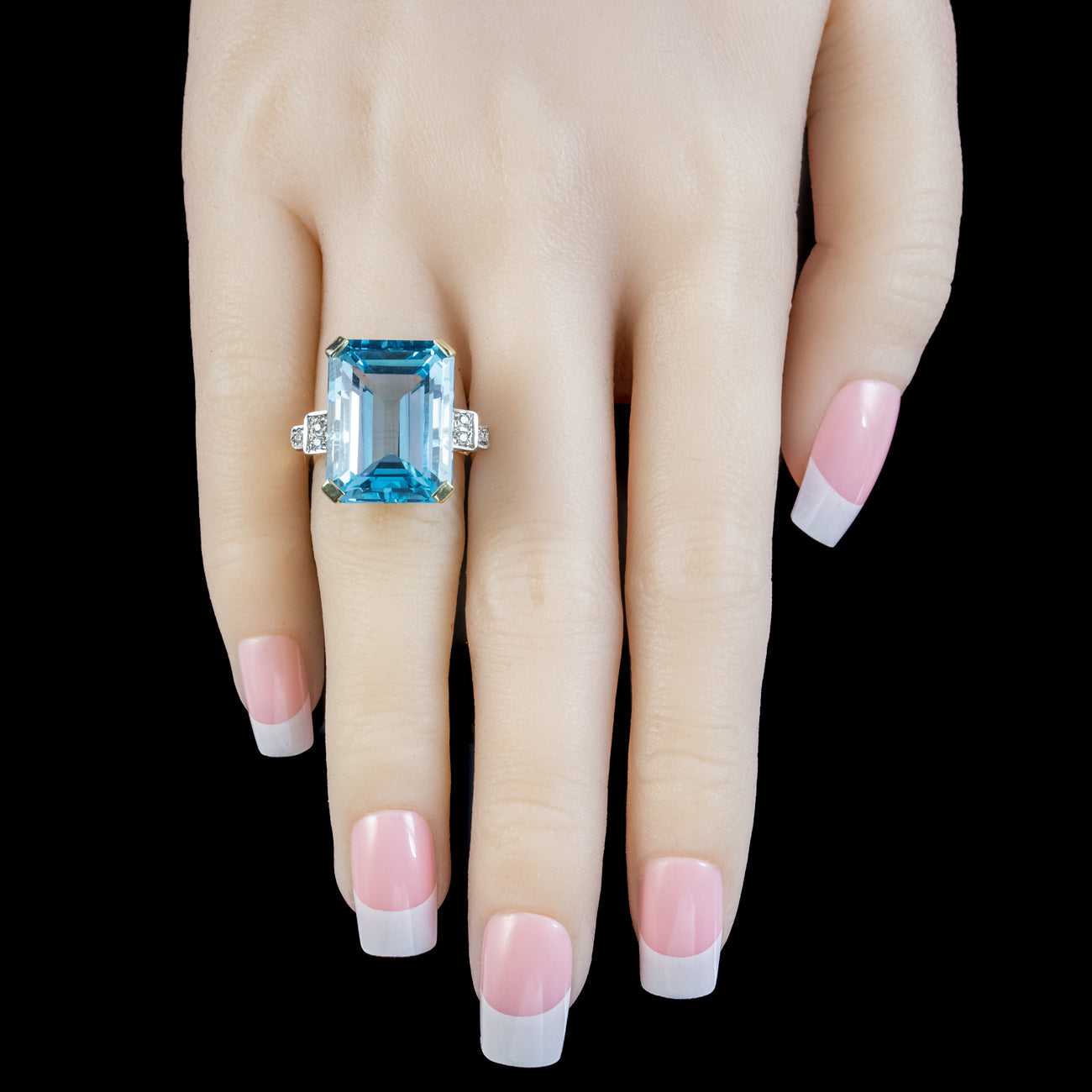 Art Deco Style Blue Topaz Cocktail Ring 25ct Topaz | Shop Now ...
