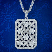 Art Deco Style Diamond Pendant Necklace 18ct Gold 8ct Of Diamond
